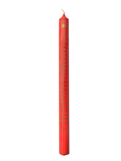 Red Advent Candle - Names of Jesus and Star - Re-vived