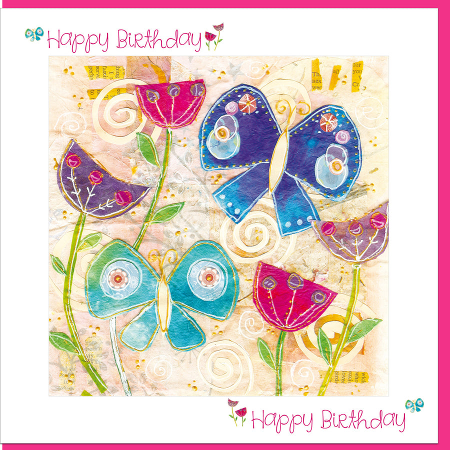 Birthday Butterflies Greetings Card - Re-vived