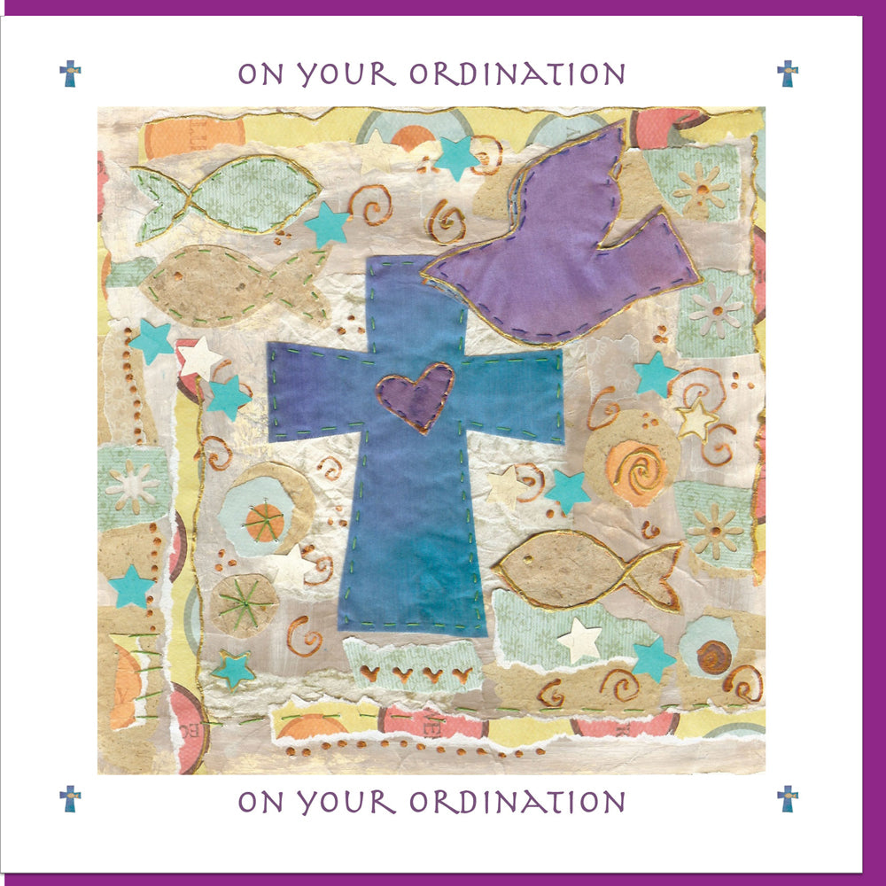 Ordination Blue Cross Greetings Card - Re-vived