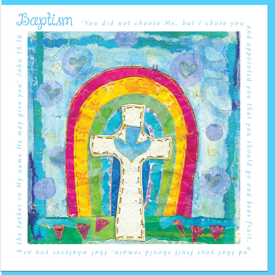 Baptism Rainbow Greetings Card - Re-vived