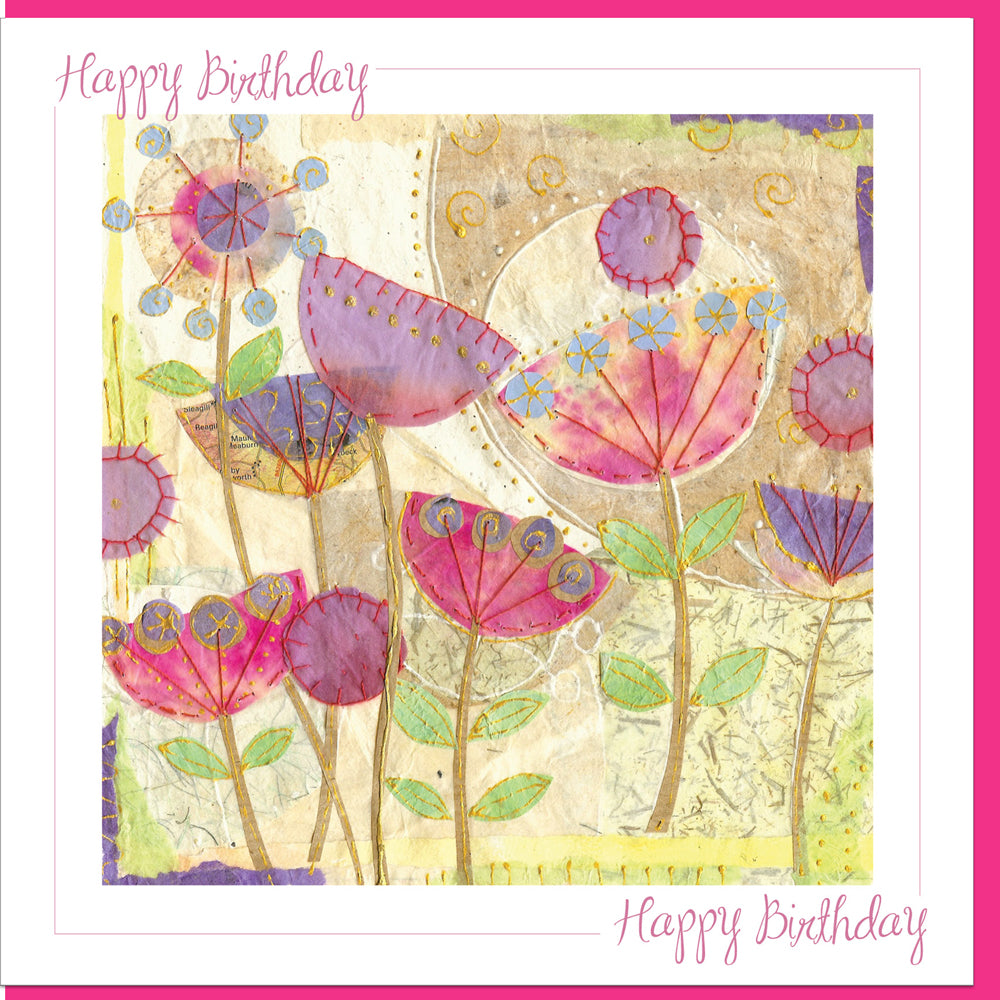 Birthday Poppies Greetings Card - Re-vived