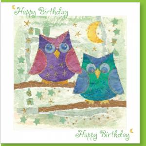 Birthday Owls Greetings Card - Re-vived