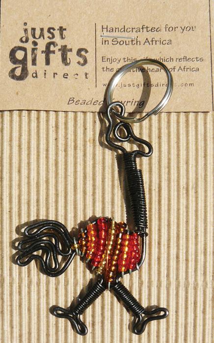 Beaded Ostrich Keyring - Re-vived