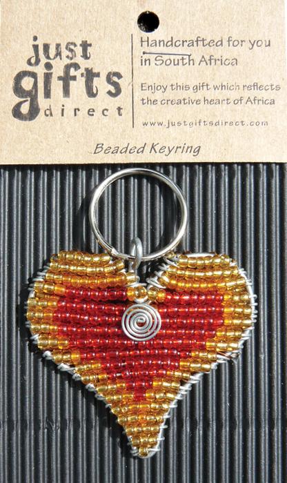 Beaded Red Heart Keyring - Re-vived