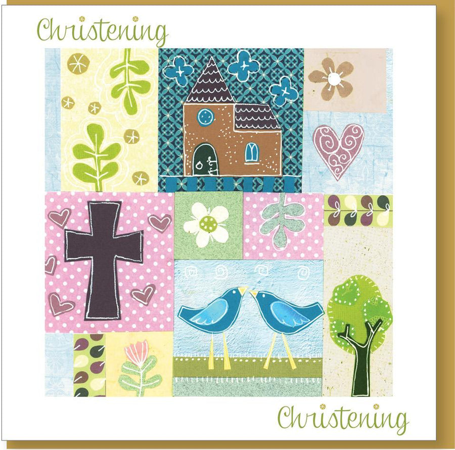 Christening Birds Greetings Card - Re-vived