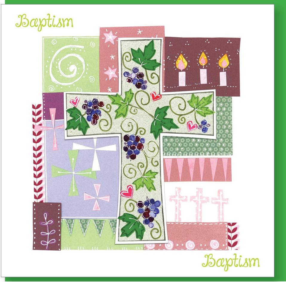 Baptism Vine Greetings Card - Re-vived