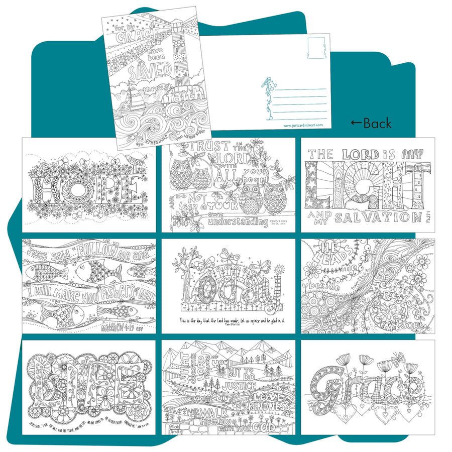 10 Images of Grace Colouring Postcards - Re-vived