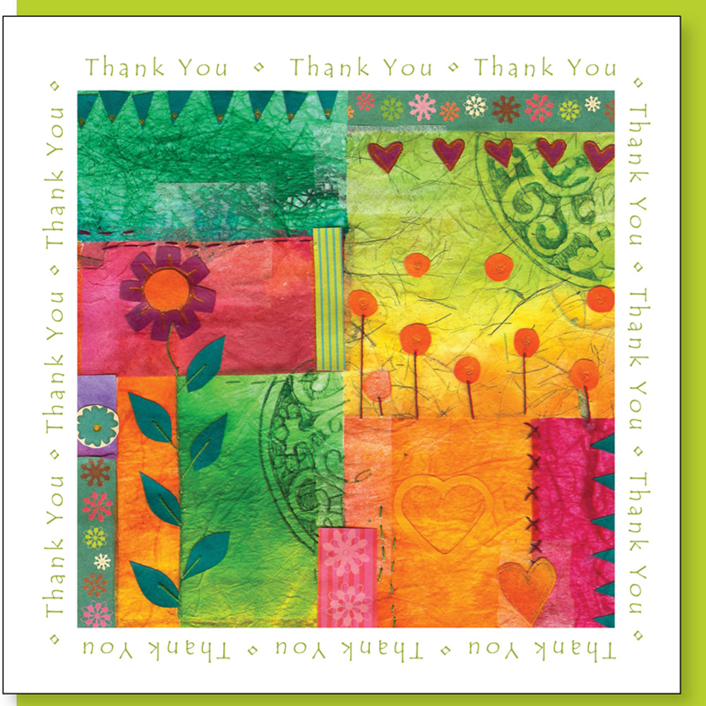 Colourful Thank You Greetings card - Re-vived