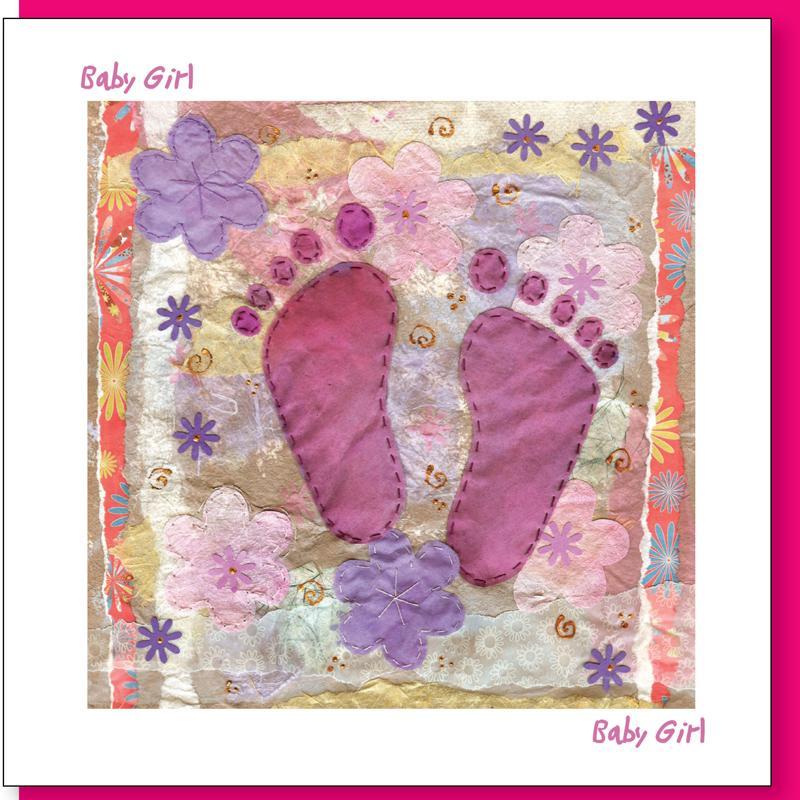 Baby Girl Greetings Card - Re-vived