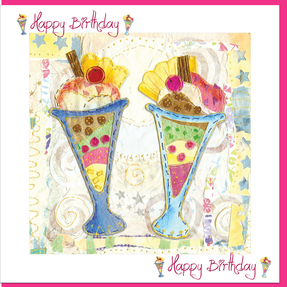 Birthday Ice Cream Greetings Card - Re-vived