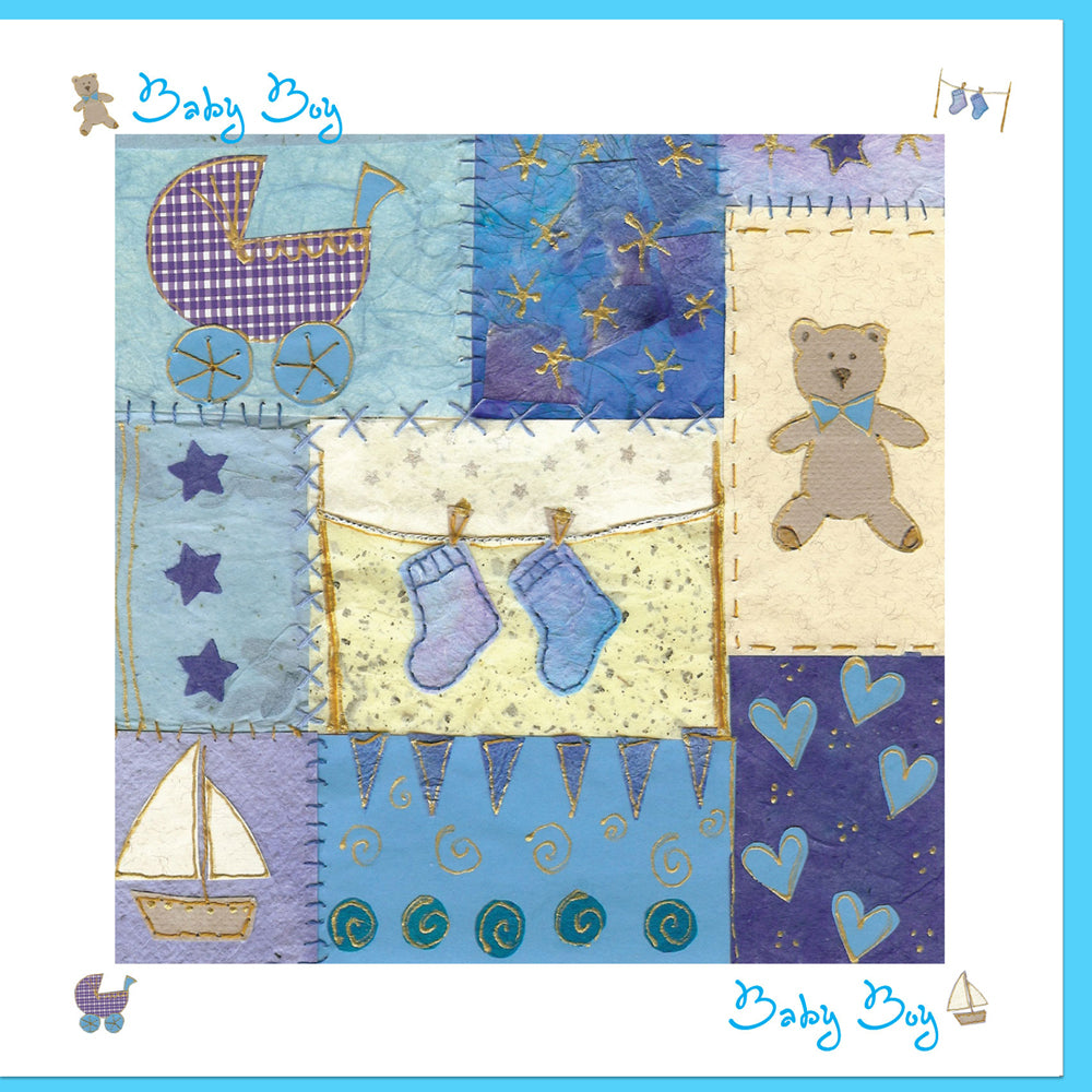 Baby Boy Greetings Card - Re-vived