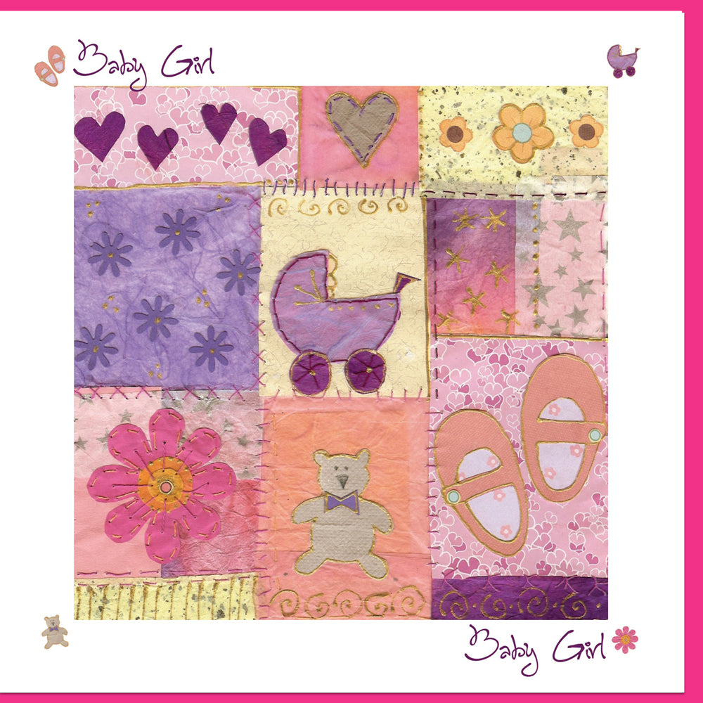 Baby Girl Greetings Card - Re-vived