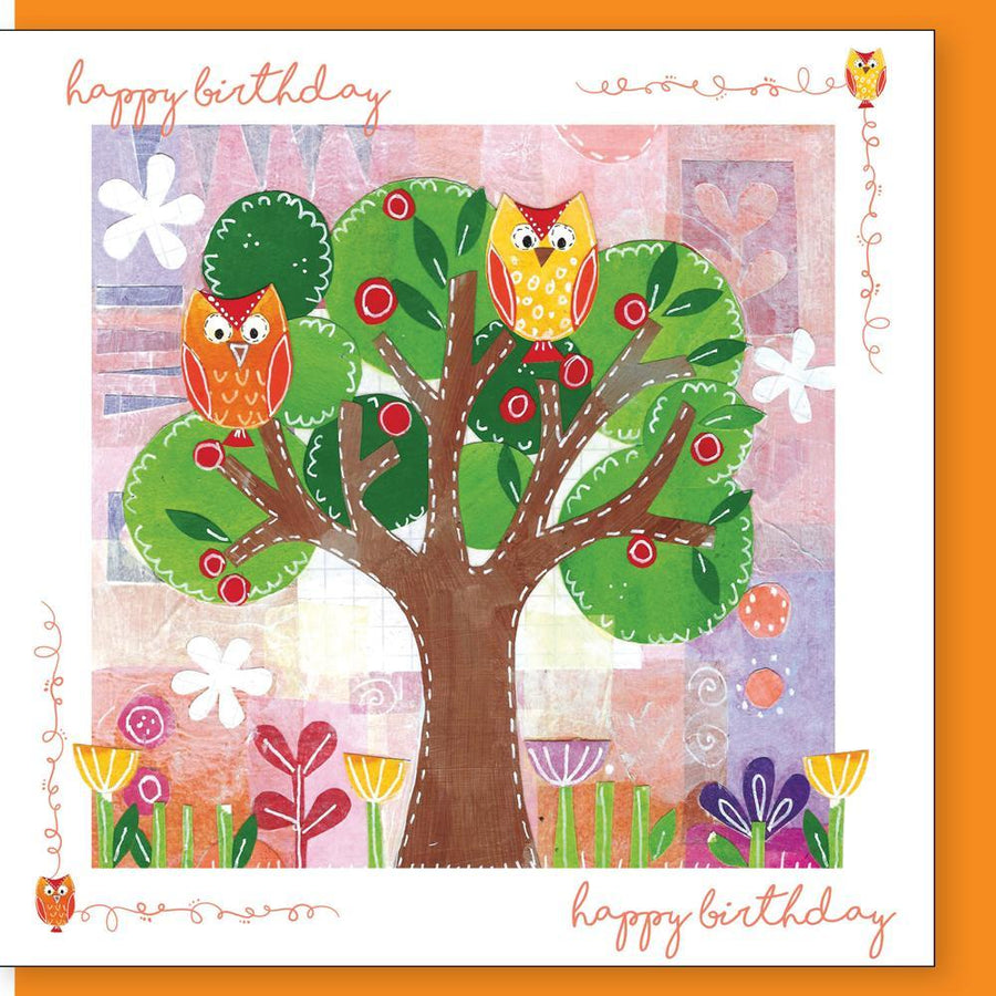 Owl Birthday Greetings Card - Re-vived
