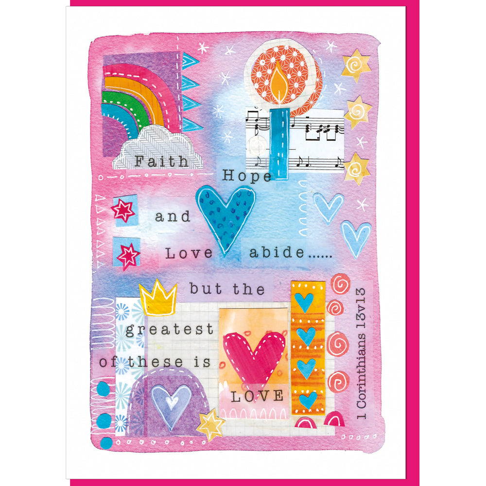 Faith, Hope & Love Greetings Card - Re-vived
