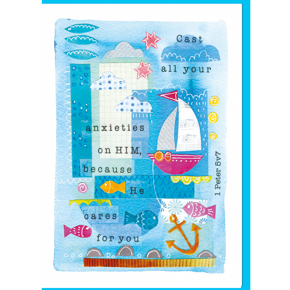 Cast All Your Anxieties Greetings Card - Re-vived