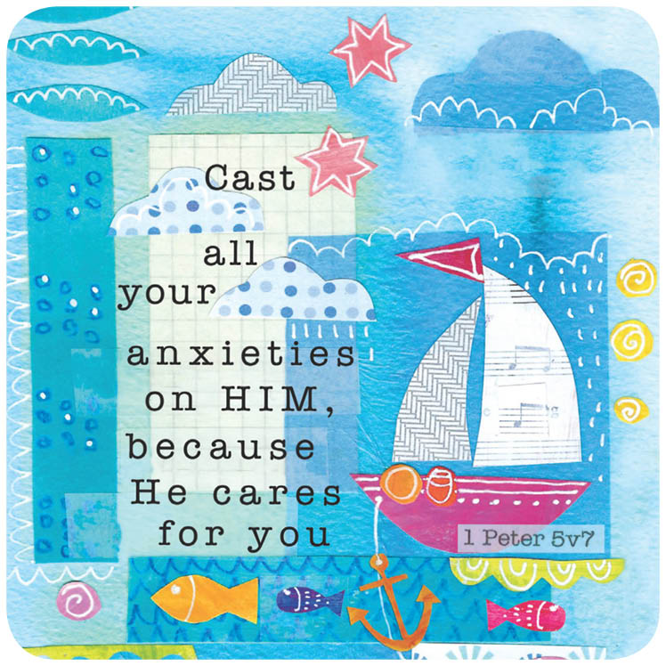 Cast All Your Anxieties Coaster - Re-vived
