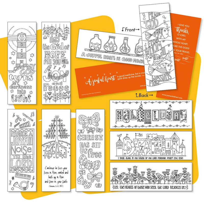10 Images of Joy Colouring Bookmarks