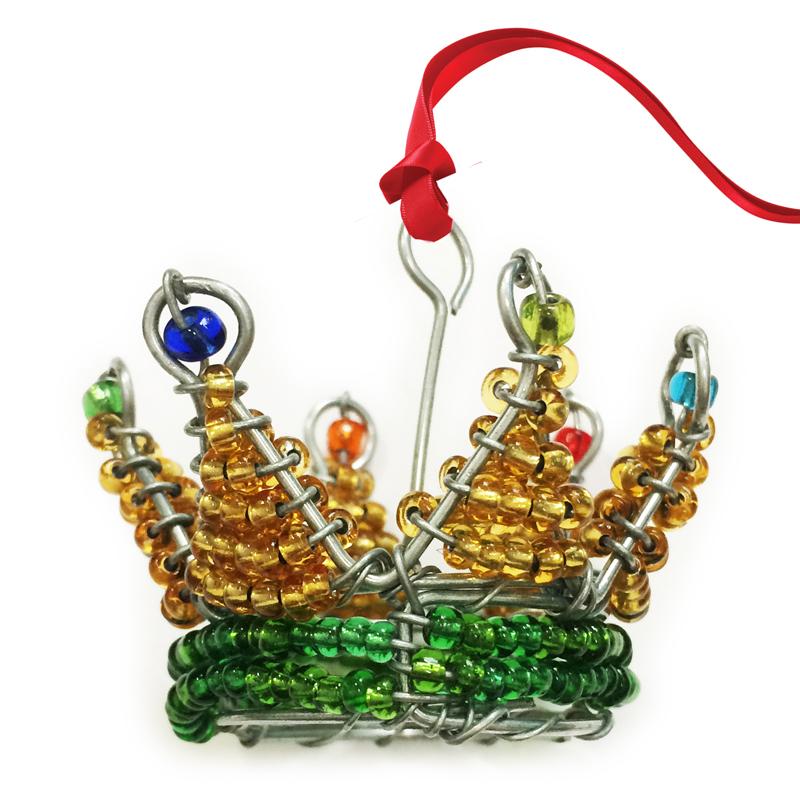 Beaded Crown 3D Hanging Christmas Decoration