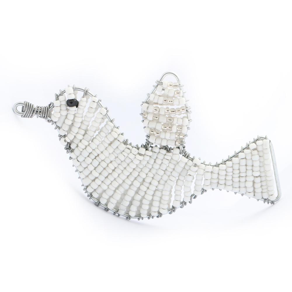 Beaded Dove Hanging Christmas Decoration - Re-vived