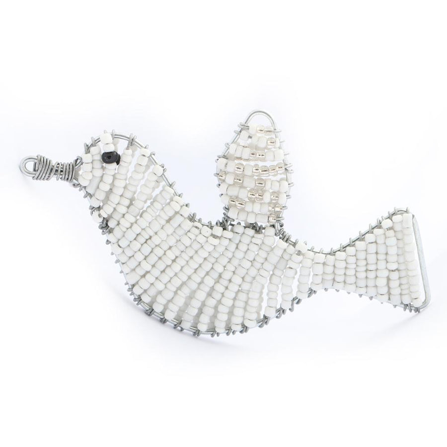Beaded Dove Hanging Christmas Decoration - Re-vived