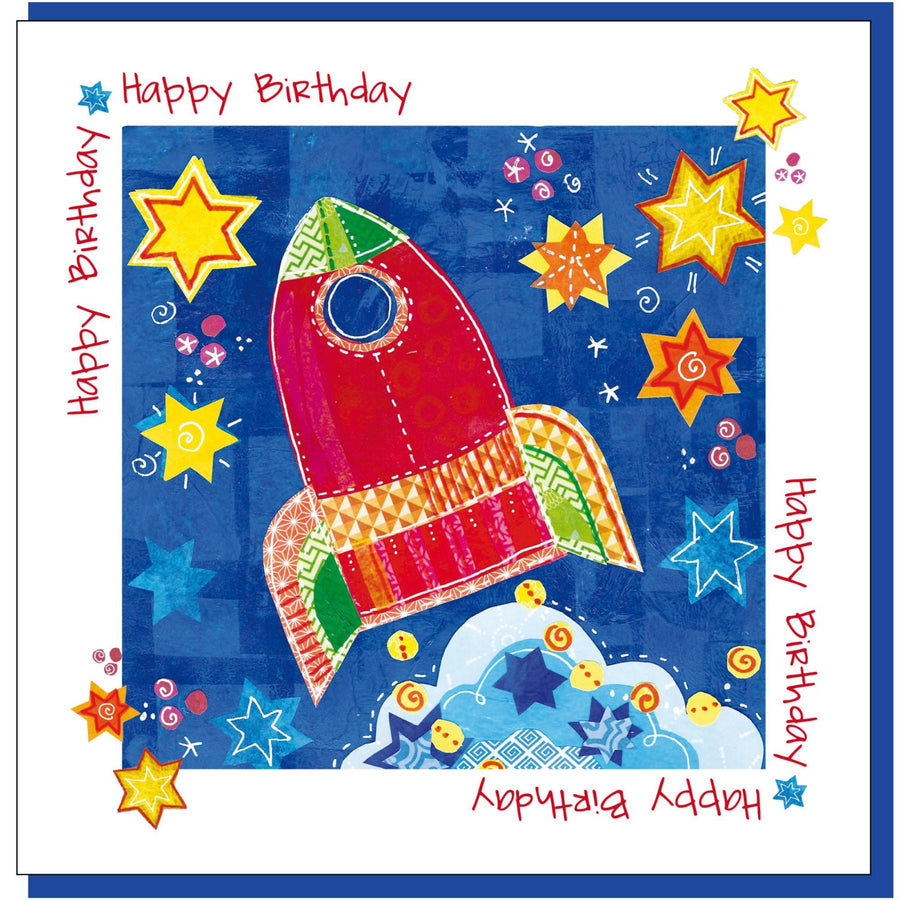 Rocket Birthday Greetings Card - Re-vived