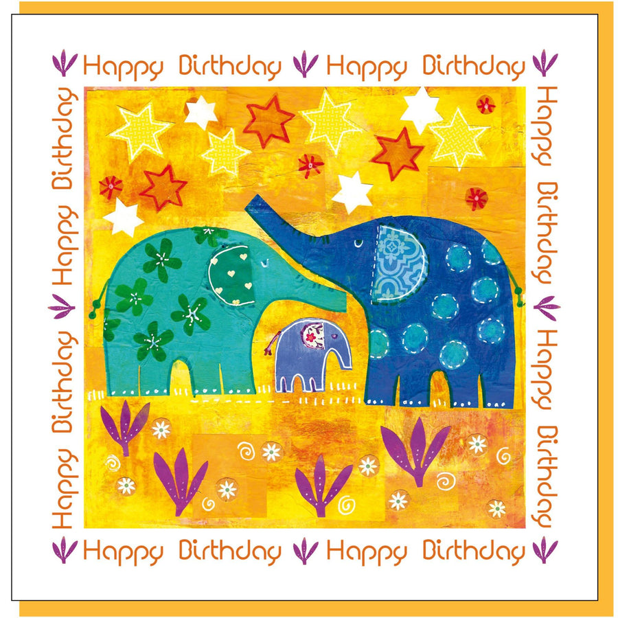 Elephant Birthday Greetings Card - Re-vived
