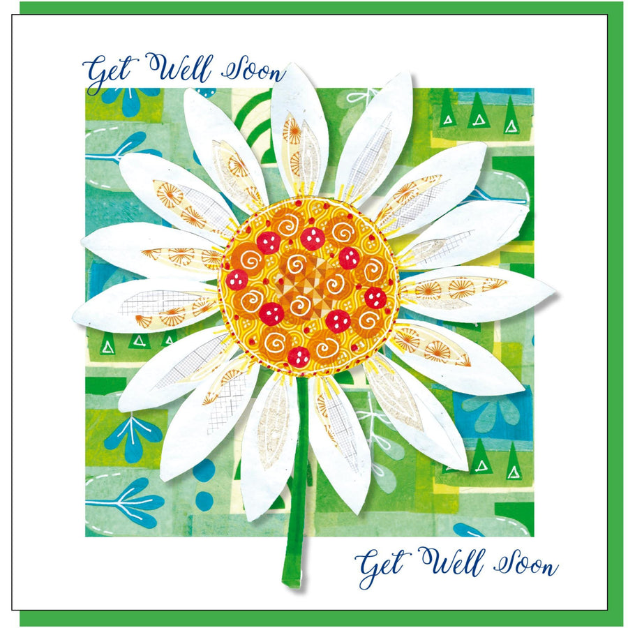 Get Well Daisy Greetings Card - Re-vived