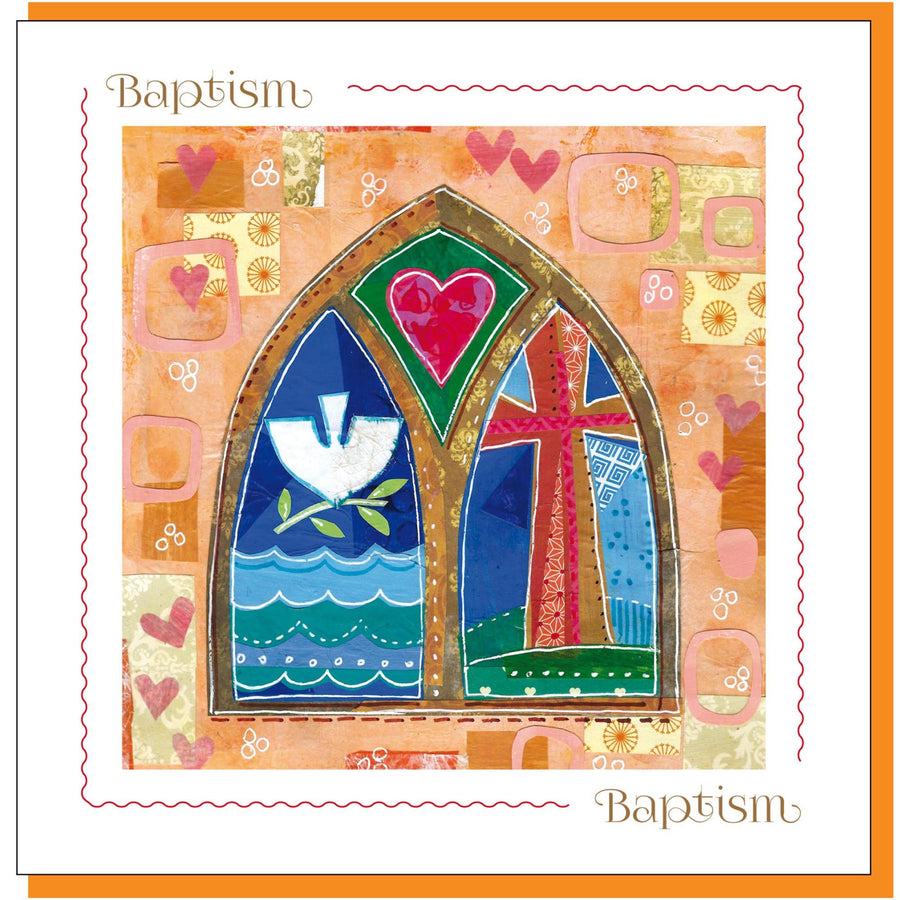 Baptism Church Window Greetings Card - Re-vived