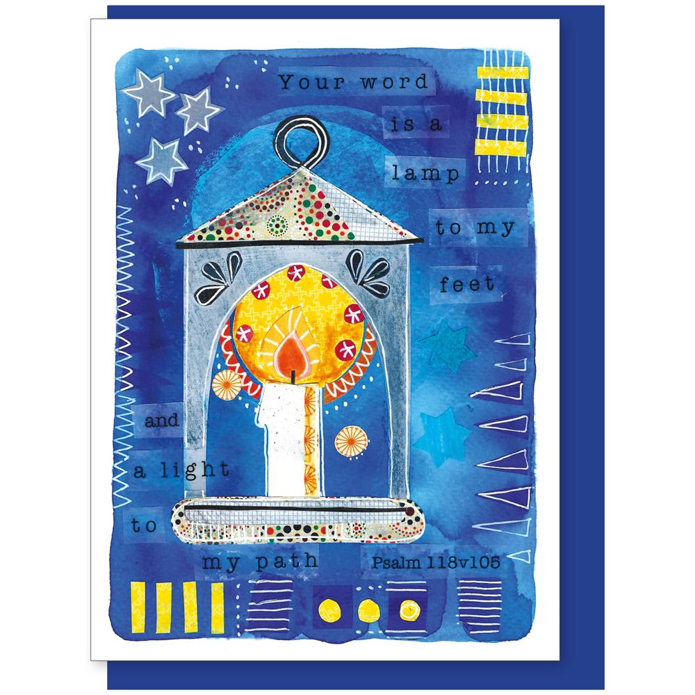 Your Word is a Lamp Greetings Card - Re-vived