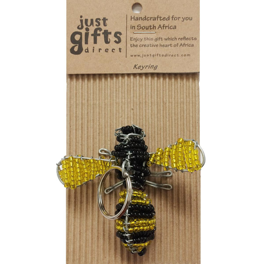 Beaded 3D Bee Keyring - Re-vived