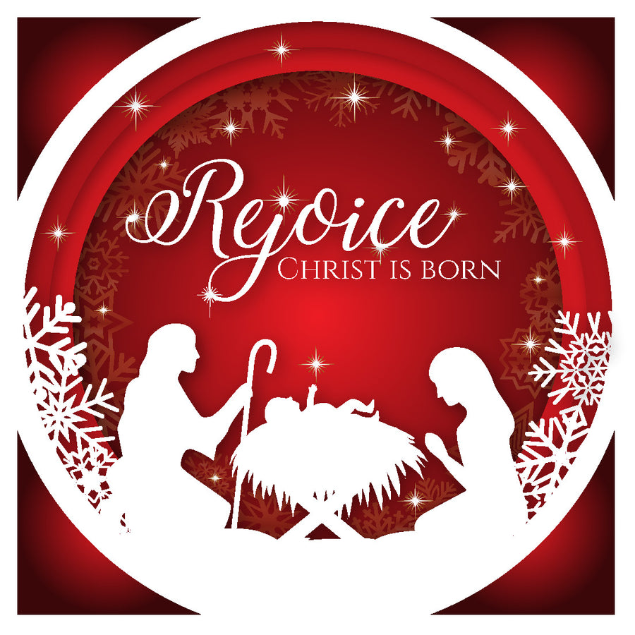 Rejoice Christ is Born Christmas Cards (Pack of 10) - Re-vived