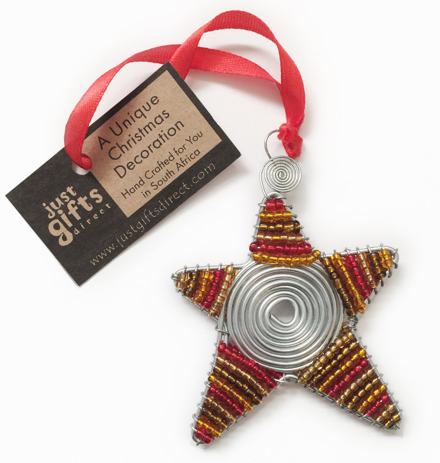 Beaded Star Hanging Christmas Decoration - Re-vived