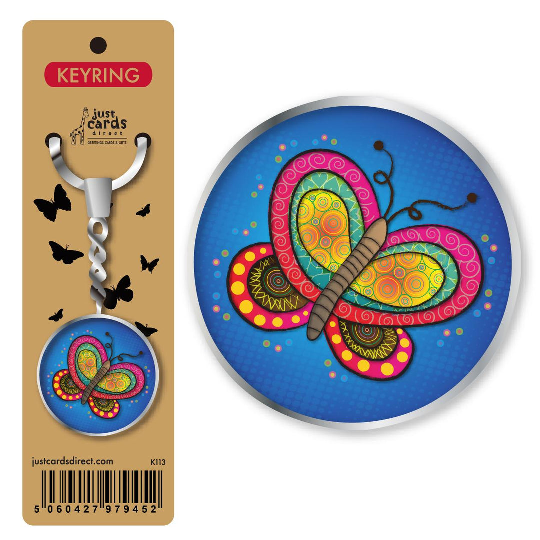 Colourful butterfly Keyring - Re-vived