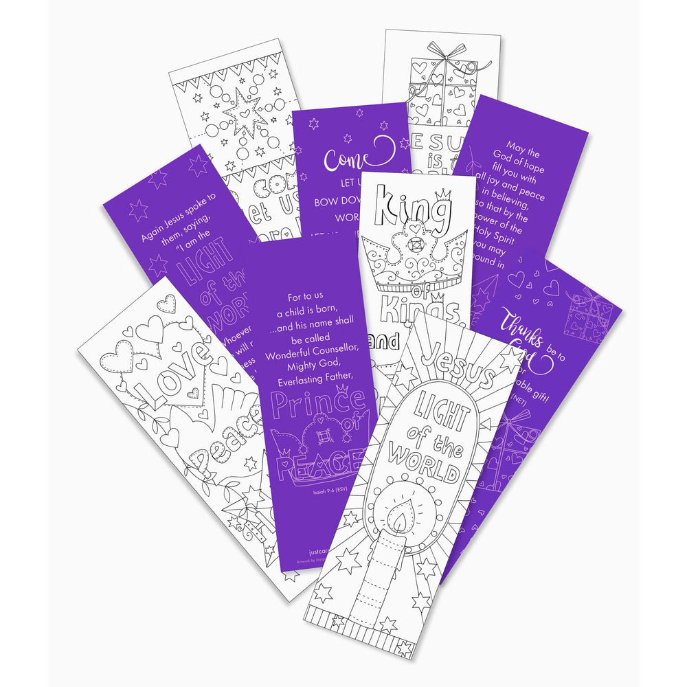 Christmas Colouring Bookmarks (Pack of 10) - Re-vived