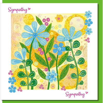 Sympathy blue flowers Greetings Card