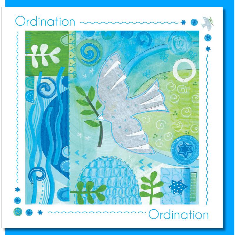 Ordination Dove & Leaf Greetings Card - Re-vived