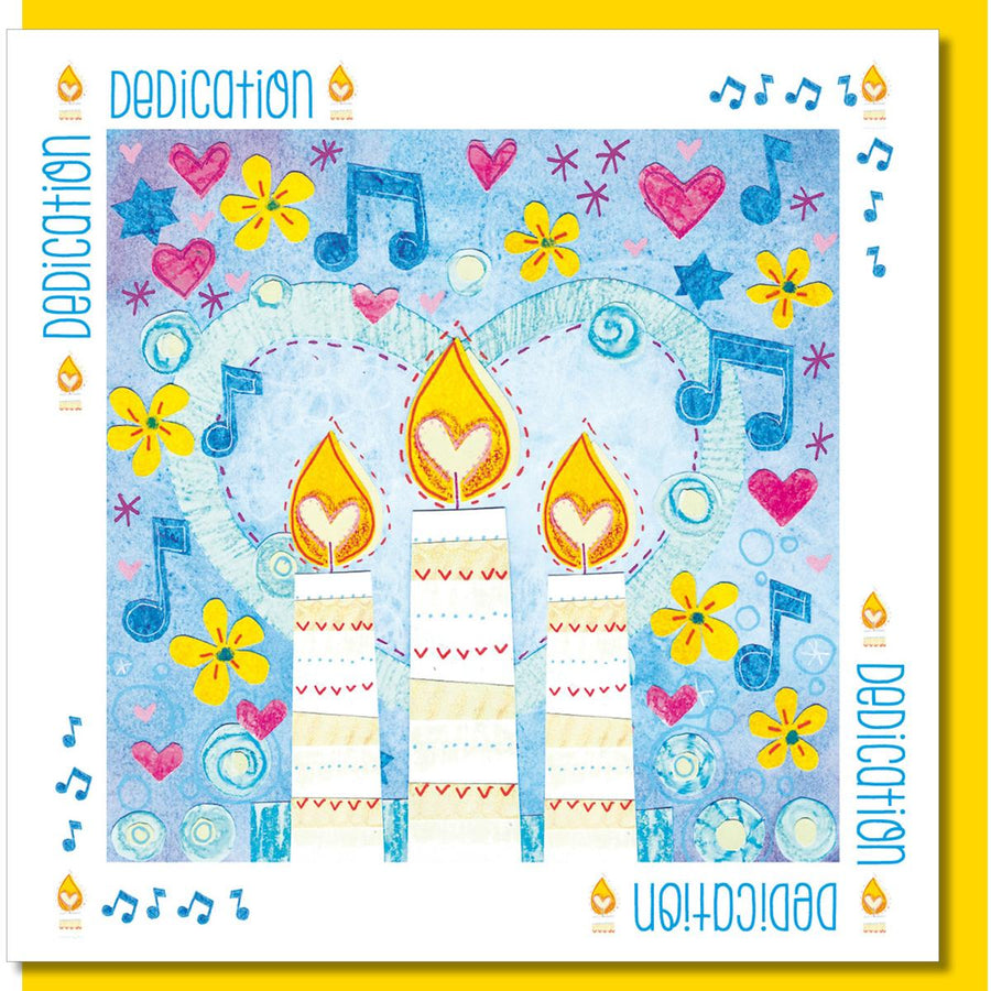 Dedication candle & music Greetings Card - Re-vived