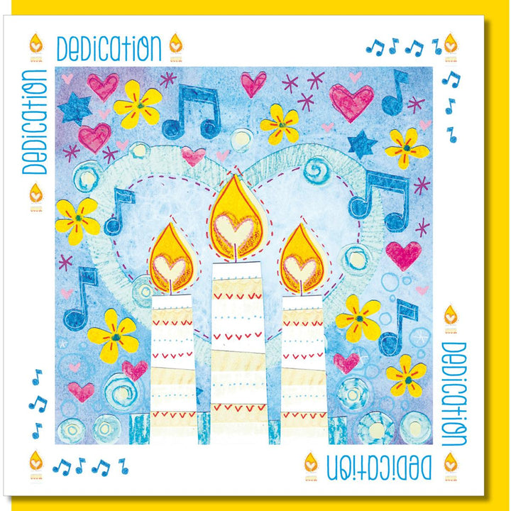 Dedication candle & music Greetings Card - Re-vived