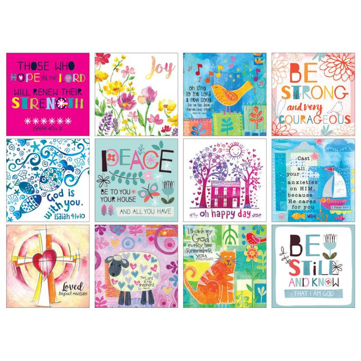 Pack of 12 Christian Notelets (NT2) - Re-vived