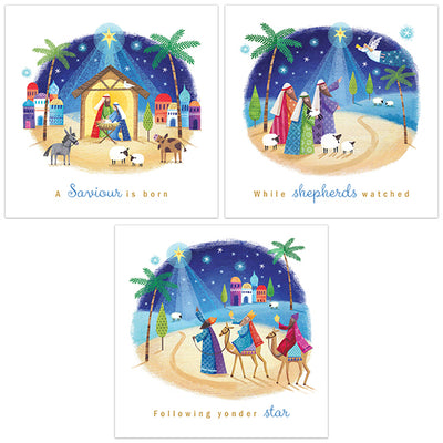 Christmas Cards: Nativity Pack of 18 Minicards