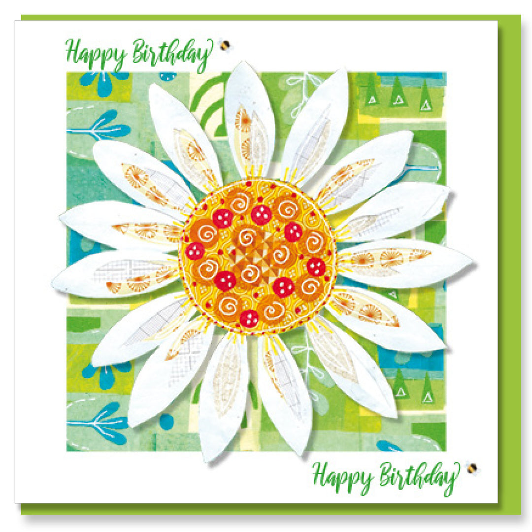 Daisy Birthday Greetings Card - Re-vived