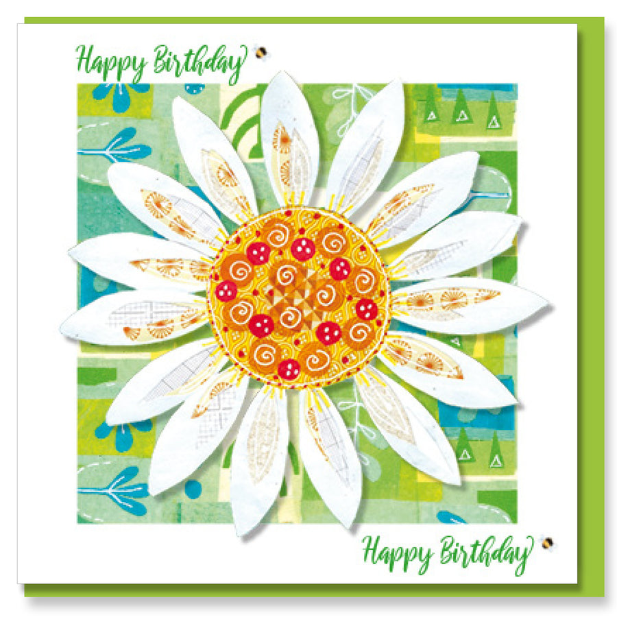 Daisy Birthday Greetings Card - Re-vived