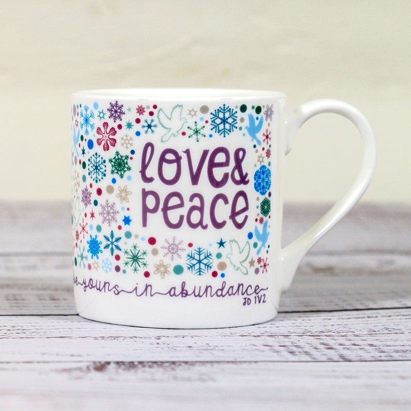Love and Peace Christmas Mug