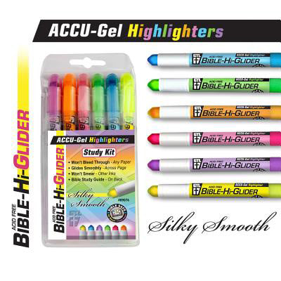 Bible Hi-Glider 6Pk Yellow/Blue/Violet/Green/Pink/Orange - Re-vived