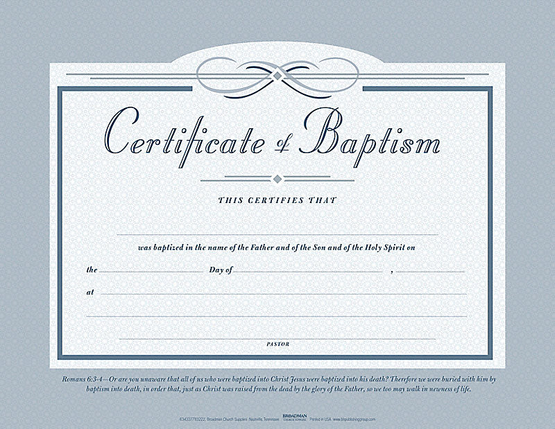 Baptism Certificate (Pack of 6) - Re-vived