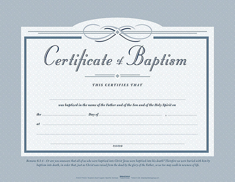 Baptism Certificate (Pack of 6)
