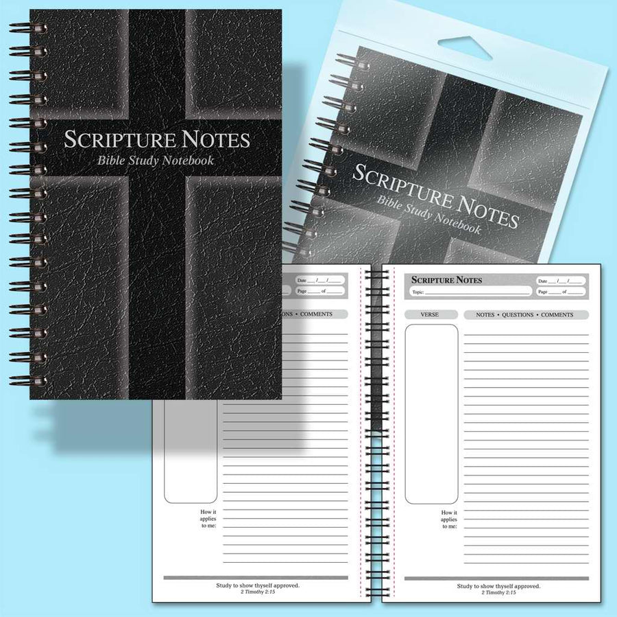 Scripture Notes Bible Study Notebook, Black - Re-vived