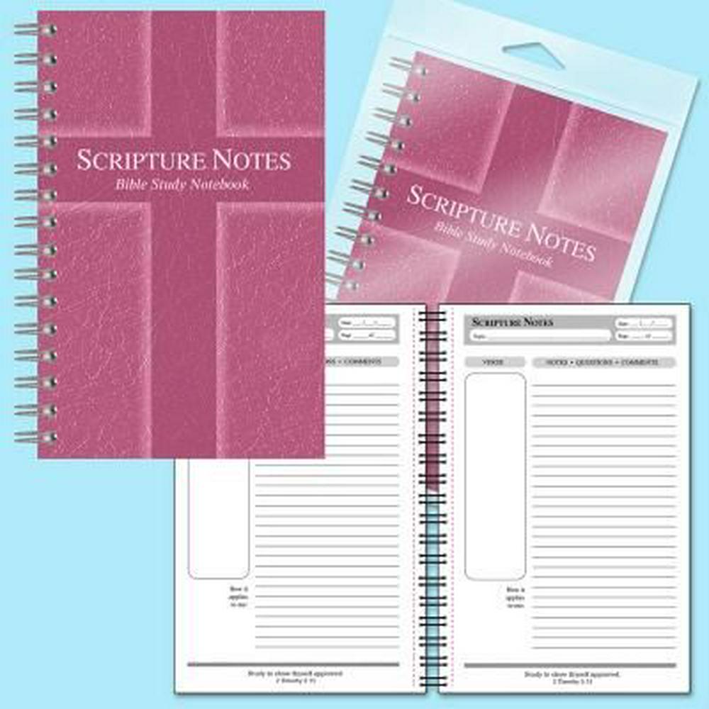 Scripture Notes Bible Study Notebook, Rose - Re-vived