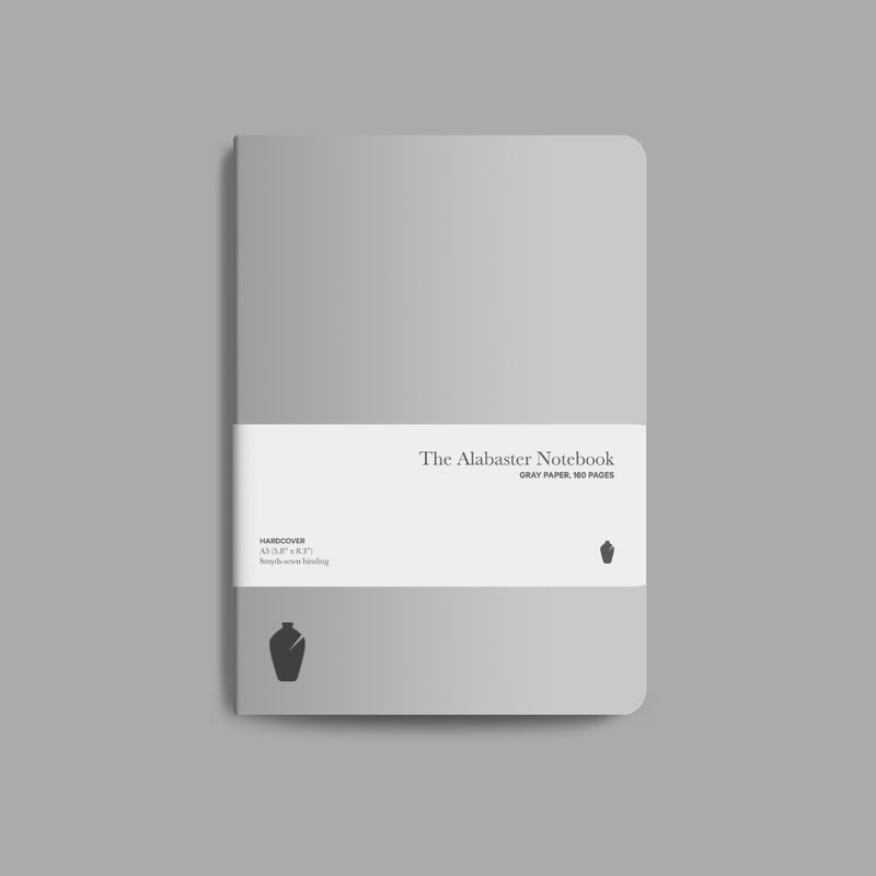 Alabaster Notebook, Light Gray, Hardcover, Lined