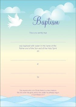 Baptism Certificate (Pack of 10)